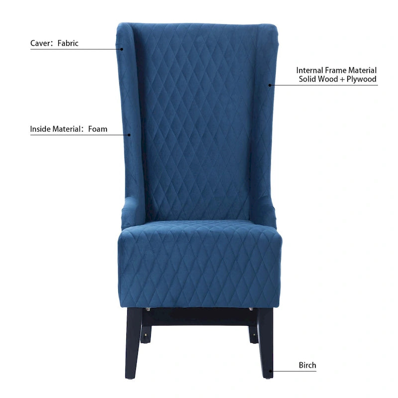 Blue / Grey / Retro Green Wingback Accent Chair, Single Seat