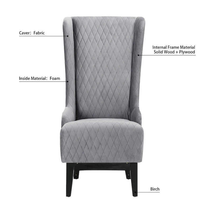 Blue / Grey / Retro Green Wingback Accent Chair, Single Seat