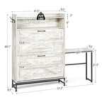 White 2-Flip-Drawer Shoe Storage Cabinet, Farmhouse Style, for 1–2 People