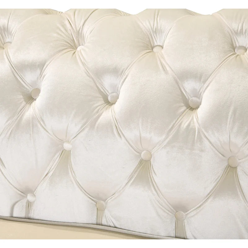 Chesterfield Tufted Velvet Sofa, 3-Seater – Beige / Grey / Black / Blue