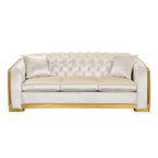 Chesterfield Tufted Velvet Sofa, 3-Seater – Beige / Grey / Black / Blue
