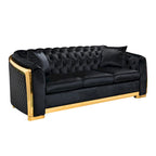 Chesterfield Tufted Velvet Sofa, 3-Seater – Beige / Grey / Black / Blue