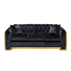 Chesterfield Tufted Velvet Sofa, 3-Seater – Beige / Grey / Black / Blue