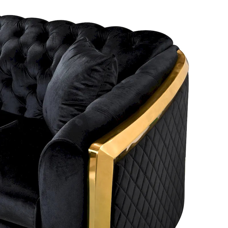 Chesterfield Tufted Velvet Sofa, 3-Seater – Beige / Grey / Black / Blue
