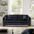 Chesterfield Tufted Velvet Sofa, 3-Seater – Beige / Grey / Black / Blue