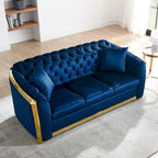 Chesterfield Tufted Velvet Sofa, 3-Seater – Beige / Grey / Black / Blue