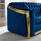Chesterfield Tufted Velvet Sofa, 3-Seater – Beige / Grey / Black / Blue