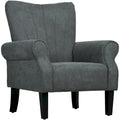 Dark Gray Rolled Arm Accent Chair, Single Seat