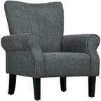 Dark Gray Rolled Arm Accent Chair, Single Seat