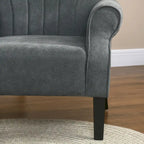 Dark Gray Rolled Arm Accent Chair, Single Seat
