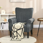 Dark Gray Rolled Arm Accent Chair, Single Seat