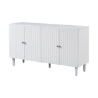 Black / White Four-Door Sideboard with Wavy Doors & Cylindrical Legs, for 1 User
