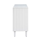 Black / White Four-Door Sideboard with Wavy Doors & Cylindrical Legs, for 1 User
