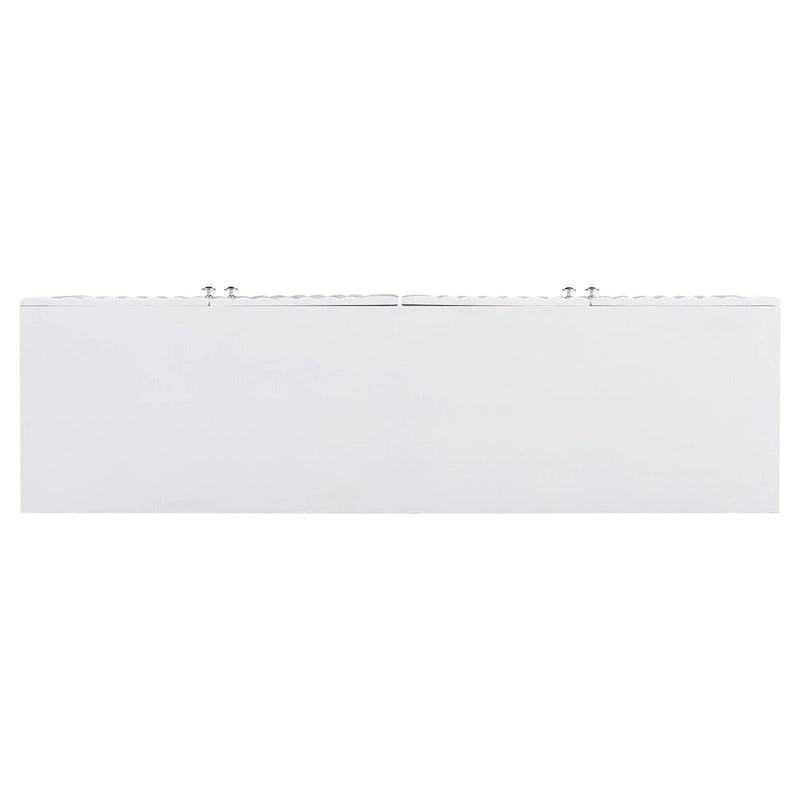 Black / White Four-Door Sideboard with Wavy Doors & Cylindrical Legs, for 1 User