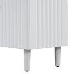 Black / White Four-Door Sideboard with Wavy Doors & Cylindrical Legs, for 1 User