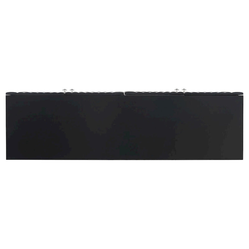 Black / White Four-Door Sideboard with Wavy Doors & Cylindrical Legs, for 1 User