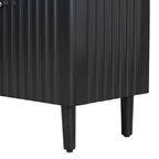 Black / White Four-Door Sideboard with Wavy Doors & Cylindrical Legs, for 1 User