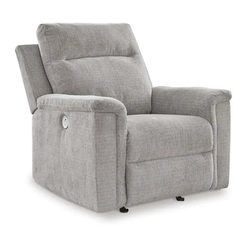 Ash Gray Micro Chenille Power Recliner Rocker, Seats 1