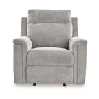 Ash Gray Micro Chenille Power Recliner Rocker, Seats 1