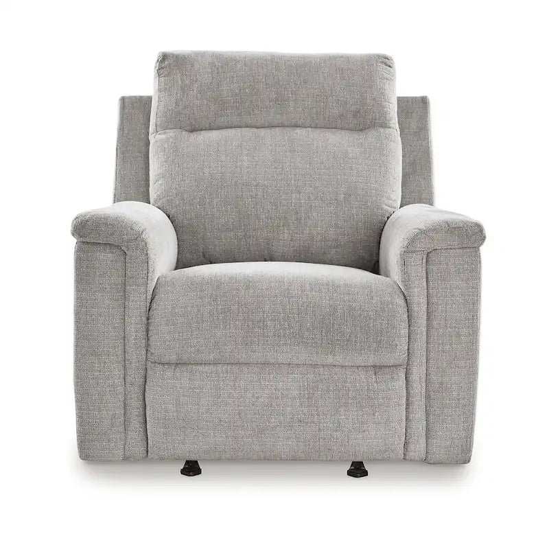 Ash Gray Micro Chenille Power Recliner Rocker, Seats 1