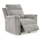 Ash Gray Micro Chenille Power Recliner Rocker, Seats 1