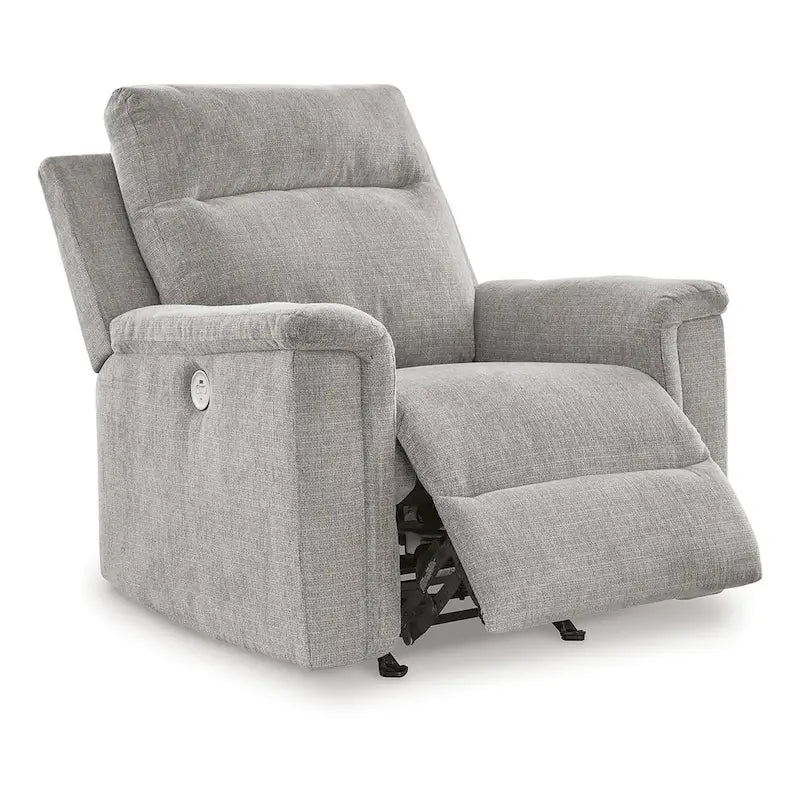 Ash Gray Micro Chenille Power Recliner Rocker, Seats 1