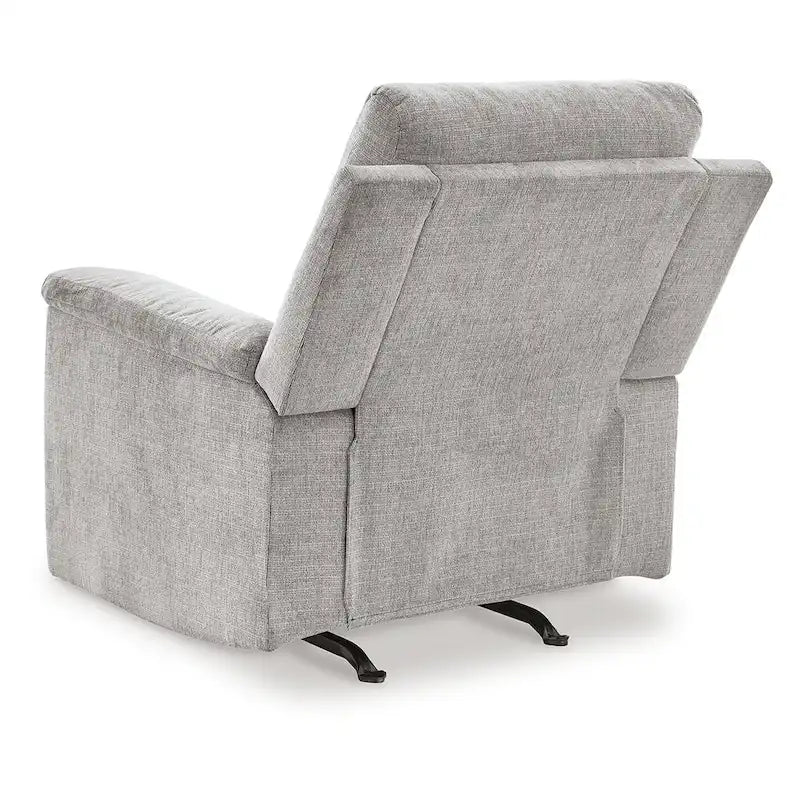 Ash Gray Micro Chenille Power Recliner Rocker, Seats 1