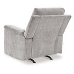Ash Gray Micro Chenille Power Recliner Rocker, Seats 1