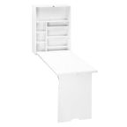 Modern Wall Mounted Foldable Desk with Adjustable Shelves and Ample Storage for Small Spaces and Home Offices