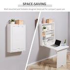 Modern Wall Mounted Foldable Desk with Adjustable Shelves and Ample Storage for Small Spaces and Home Offices