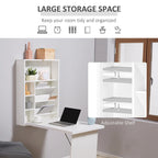 Modern Wall Mounted Foldable Desk with Adjustable Shelves and Ample Storage for Small Spaces and Home Offices