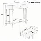 Gray Turned-Leg Console Table with Drawer and Open Shelf