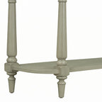 Gray Turned-Leg Console Table with Drawer and Open Shelf
