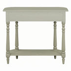 Gray Turned-Leg Console Table with Drawer and Open Shelf