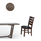 Ladder Back Dining Side Chairs, Faux Leather, Set of 2 – Espresso / Black & Brown / Black & Dark Brown