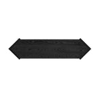 Black / Antique Blue Arrow-Shaped Console Table with Rattan Panel, 2-Person Entryway, Open Shelf
