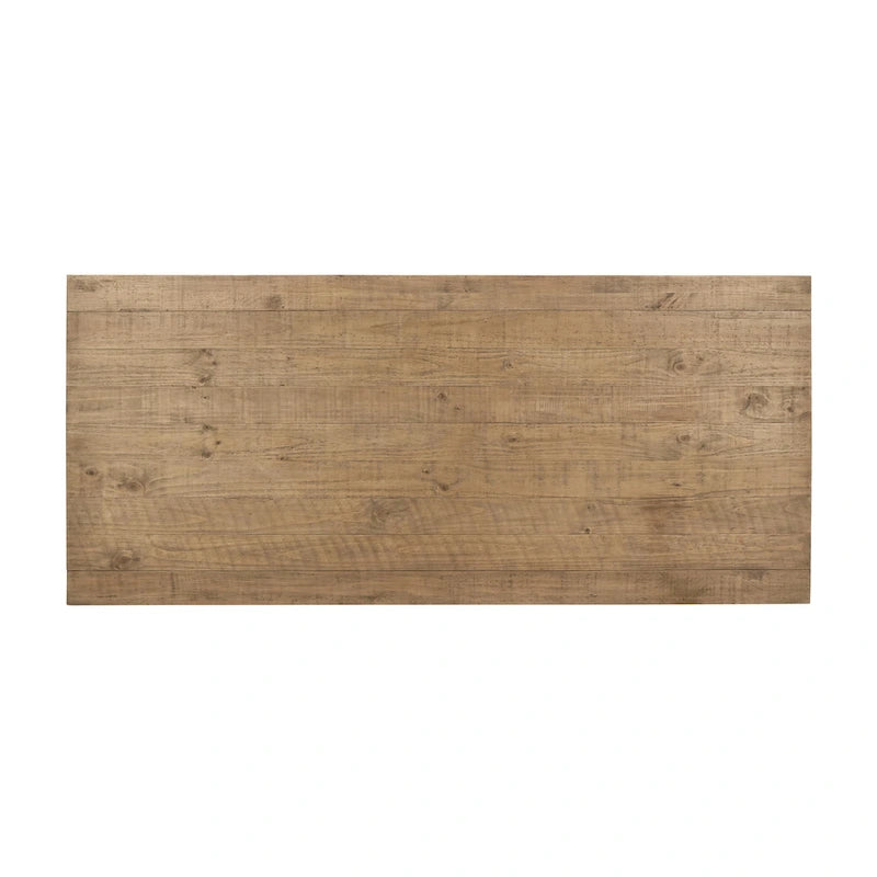 Natural Reclaimed Pine Rustic Plank Dining Table, Seats 6