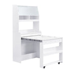 White / Natural / Walnut Buffet Cabinet with Foldable Table for 4–6