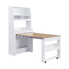 White / Natural / Walnut Buffet Cabinet with Foldable Table for 4–6