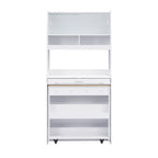 White / Natural / Walnut Buffet Cabinet with Foldable Table for 4–6