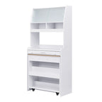 White / Natural / Walnut Buffet Cabinet with Foldable Table for 4–6