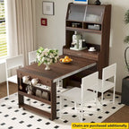 White / Natural / Walnut Buffet Cabinet with Foldable Table for 4–6