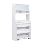 White / Natural / Walnut Buffet Cabinet with Foldable Table for 4–6