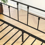 Black Metal Twin Daybed with Trundle, Sleeps 2