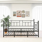 Black Metal Twin Daybed with Trundle, Sleeps 2