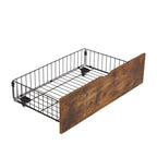 Brown & Black Queen Storage Bed Frame with LED Lights, 2 Drawers, For 1-2 People