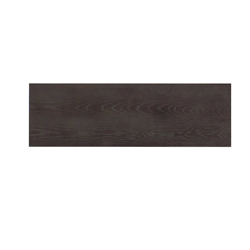 Brown / Black / Navy Blue Stripe Console Table — Ash Veneer & Fir Wood Legs, 2 Drawers