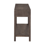 Brown / Black / Navy Blue Stripe Console Table — Ash Veneer & Fir Wood Legs, 2 Drawers