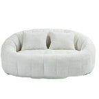 Beige Chenille High Back Loveseat, 2-Person