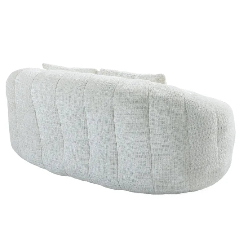 Beige Chenille High Back Loveseat, 2-Person